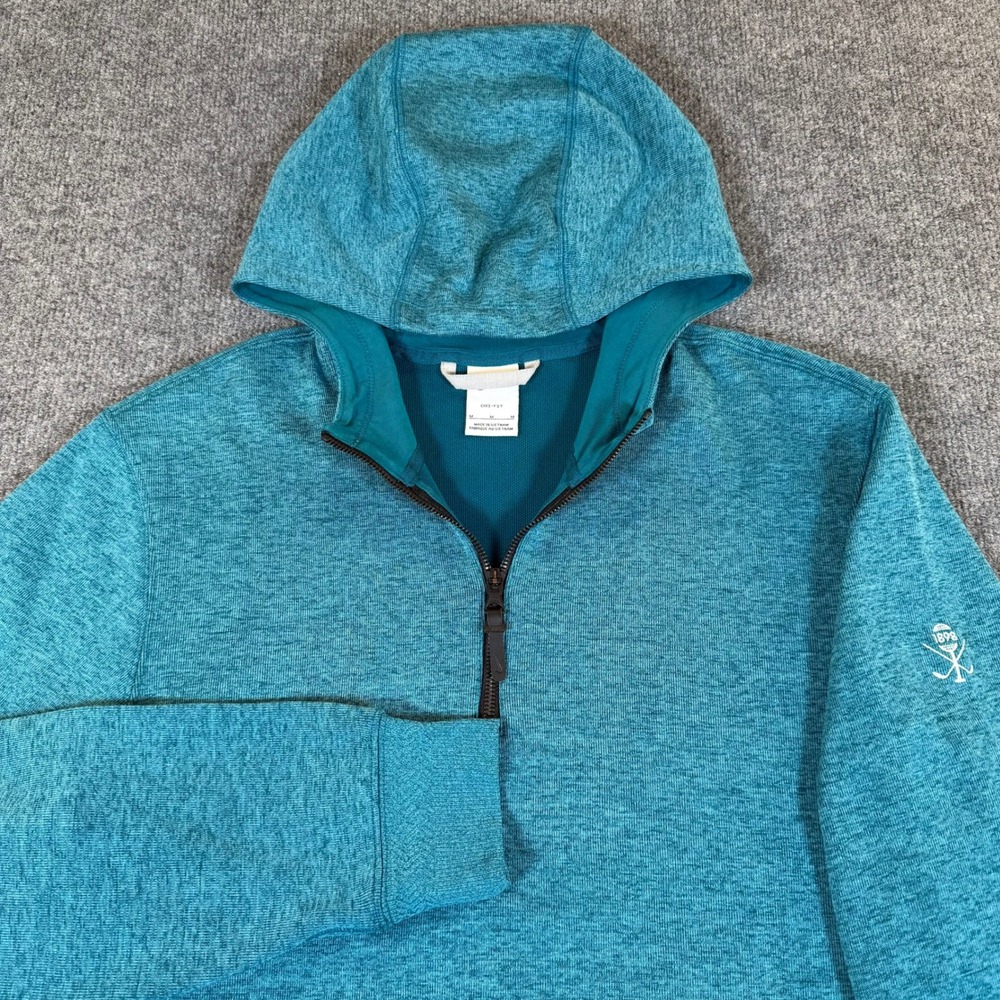Nike Dri-FIT Mens Half Zip Hoodie Teal Golf Pullover 1898 Logo Medium‎